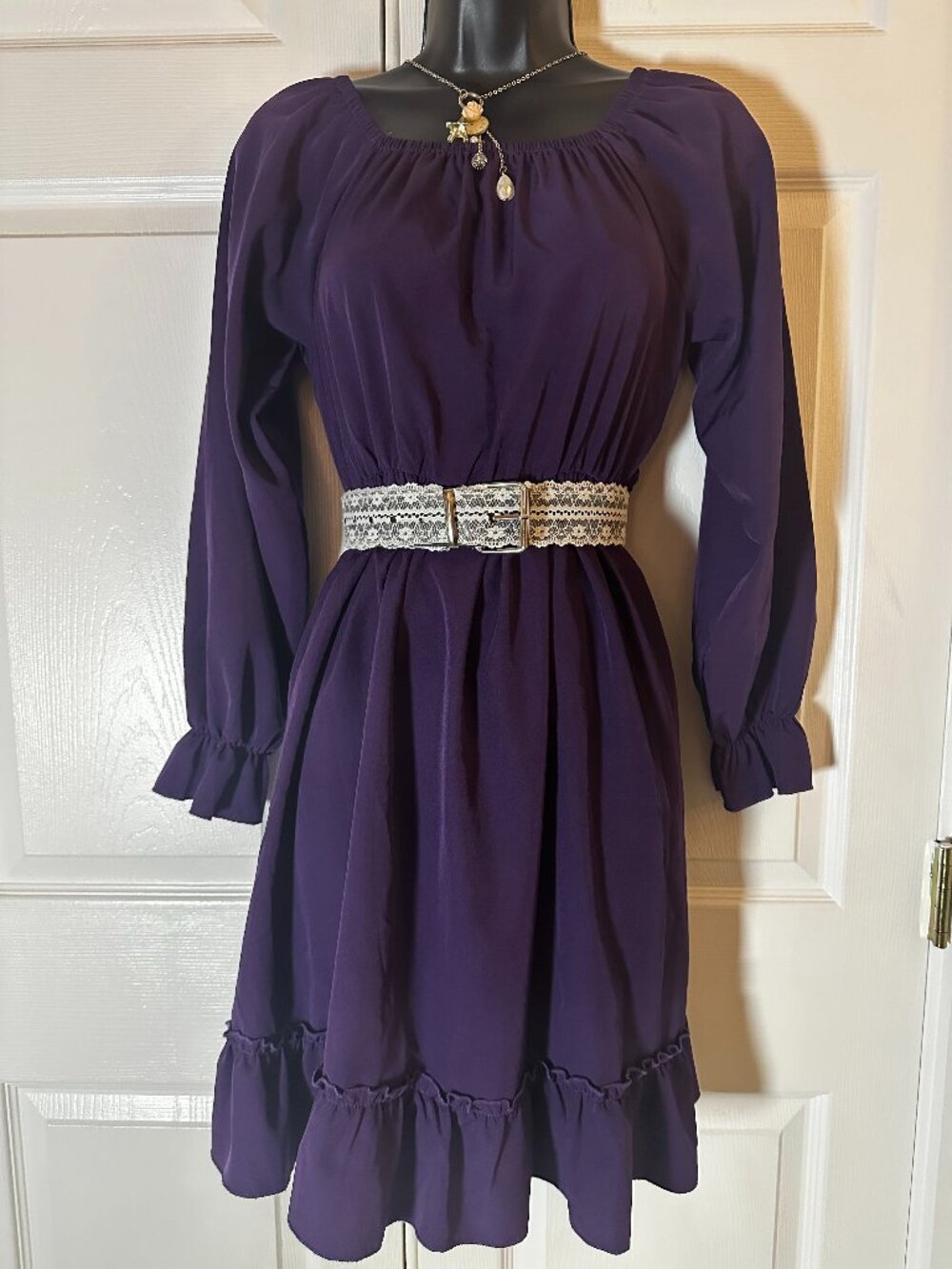 Arshiner Purple Off The Shoulder Ruffle Dress Size 150 (Tween) U,S, SIZE 12